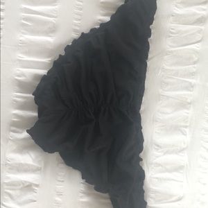 Black ruched full coverage swimsuit bottoms
